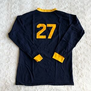 Vintage Don Alleson Shirt Jersey Mens Medium (Tag L) Navy Gold Michigan USNA 70s